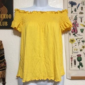 NWT Off Shoulder Yellow Top